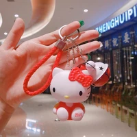 kawaii sanrio figure anime kitty keychain cartoon ornaments action figures car decoration cute toys for girls kids birthday gift