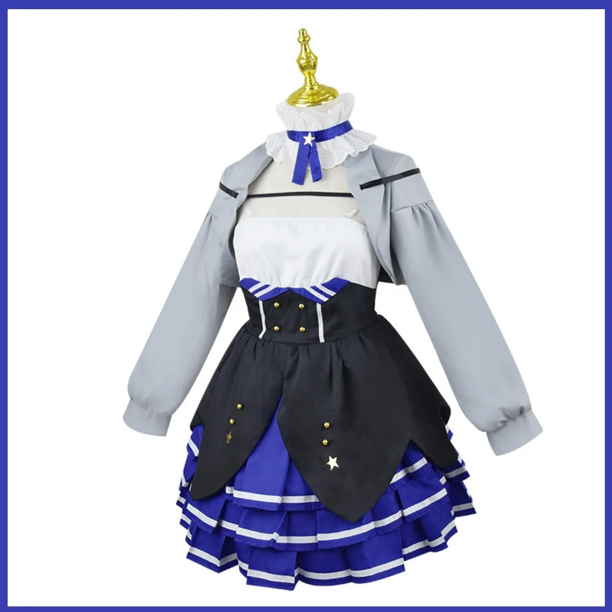 Аниме виртуальный YouTuber Dokibird Косплей Костюм VTuber Ретро Doki JK Униформа платье пальто
