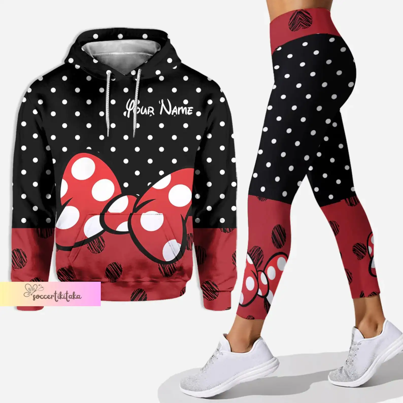 CustomizeName Minnie Hoodie Women's Set Yoga Pants Sweatpants Womens Disney Leggings Fashion Tracksuit