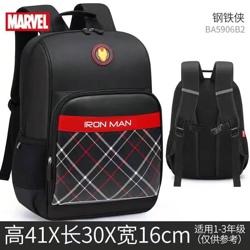 2022 new comfortable breathable Disney Iron Man children's backpack, 100% original Disney Captain USA schoolbag