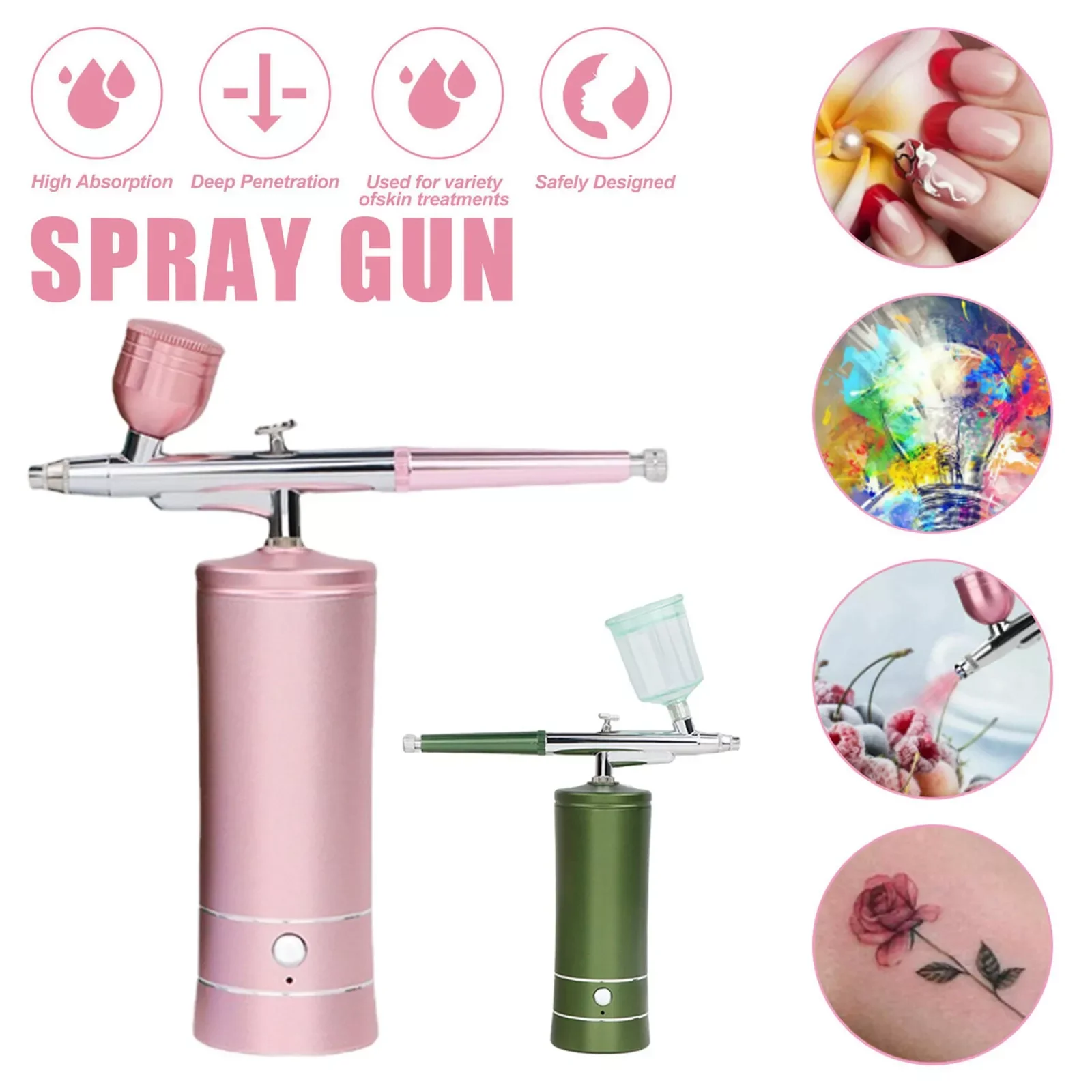 

NEW2023 Mini Portable Airbrush Kit Cordless Compressor Kit For Paint Spray Gun Makeup Nail Art Tattoo Craft Mist Sprayer