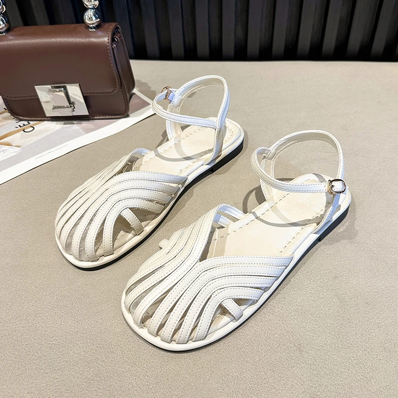 

2023 Summer New Causal Sandals Women Flats Shoes Platform Dress Pu Leather Fashion Slides Beach Mujer Zapatos Party