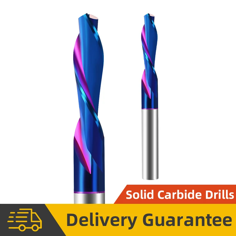 

D2130BC 2 Flutes Solid Carbide SupeRun Coated spiral plunge router bit 1/4" X 1" X 1/4" X 2 1/2" with shank 1/4"