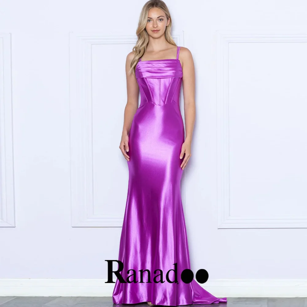 

Платье Ranadoo женское атласное на тонких бретельках, простой вечерний наряд для выпускного вечера с юбкой-годе, без рукавов, на завязках, 2023