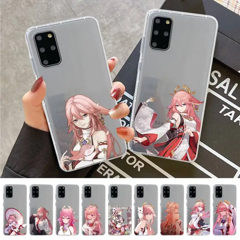 

FHNBLJ Genshin Impact Yae Miko Phone Case for Samsung S20 S10 lite S21 plus for Redmi Note8 9pro for Huawei P20 Clear Case