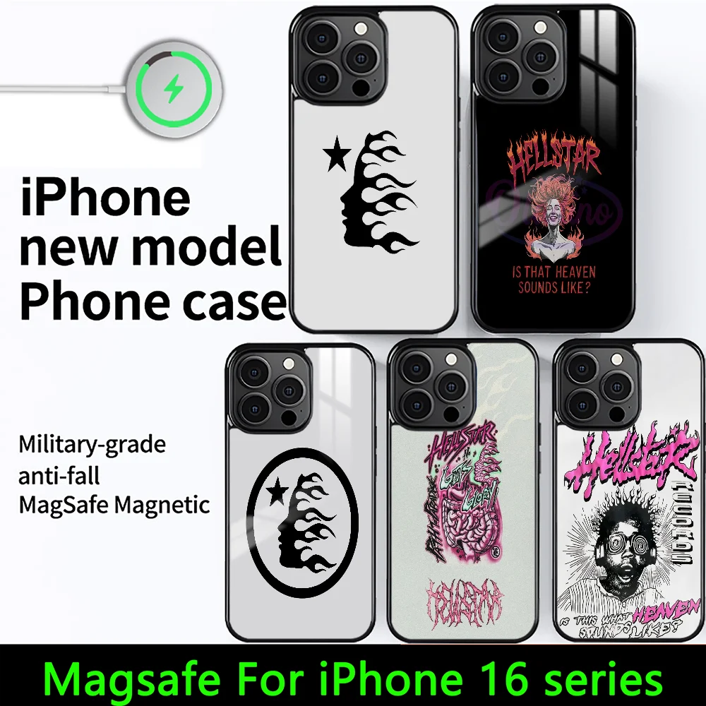 Простой красивый чехол для телефона H-Hellstars iPhone 16 15 14 13 12 11 Pro Max Plus Mini магнитный