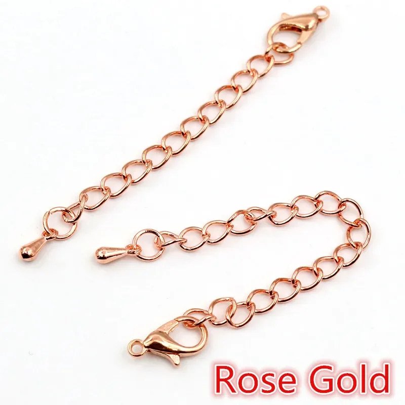 50 70mm Tone Extended Extension Tail Chain Lobster Clasps Connector For DIY Jewelry Making Findings Bracelet Necklace