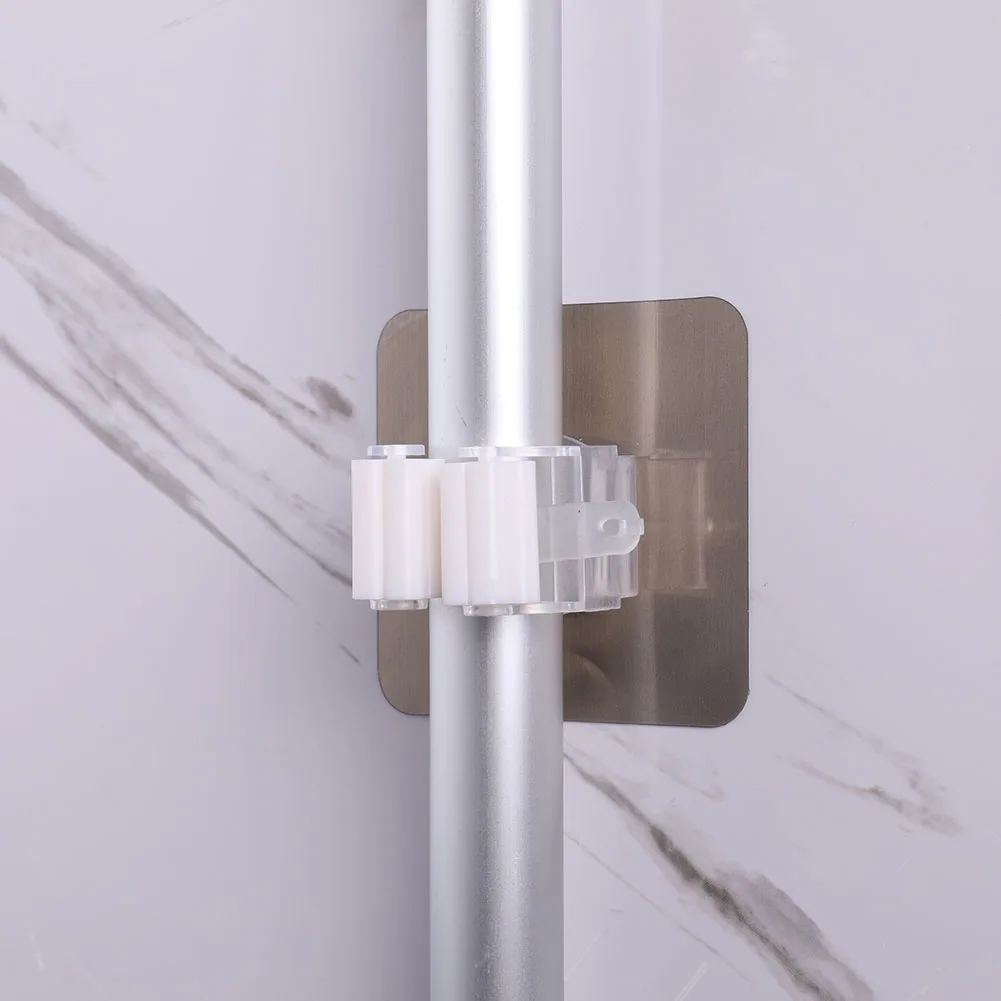 

Kitchen Bathroom Adhesive Multi-Purpose Hooks Wall Mounted Mop Organizer Holder RackBrush Broom Hanger Strong Hooks