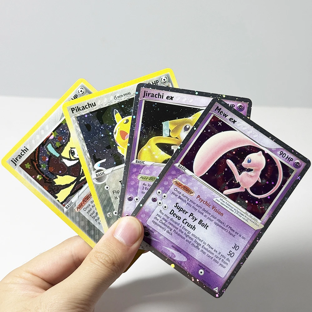 Фото Pokémon English PTCG Old Starry Sky Flash Game Foil DIY Card Пикачу Мьютвоу LV.X Мью Джирачи Деоксис ex97/98/99 Мью ex Джирачи ex №4
