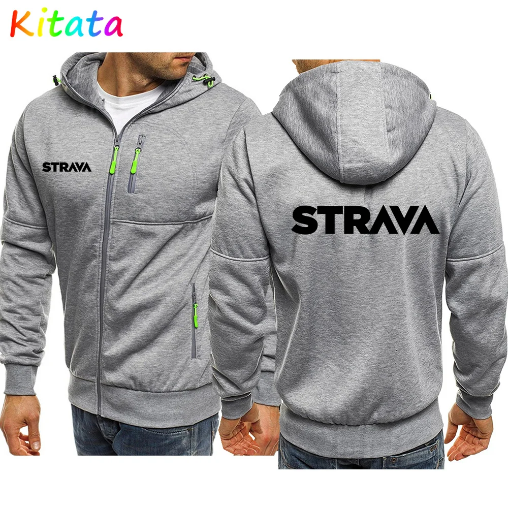 

Strava New 2022 Men's Fashion Zip Hoodie Spring Autumn High Quality Hooded Pullover Sweatshirt Casual Streetwear