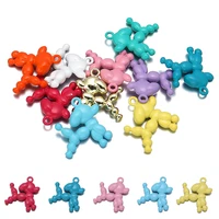10pcslot 22x23mm spray paint jingba dog charms for jewelry making findings diy earring necklace pendants gift for friend