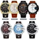 Business Quartz Japanese Movement Watch for Men Big Dial Chronograph Auto Date Luminous Pointer Leather Strap Men's Luxury Gifts Other Image