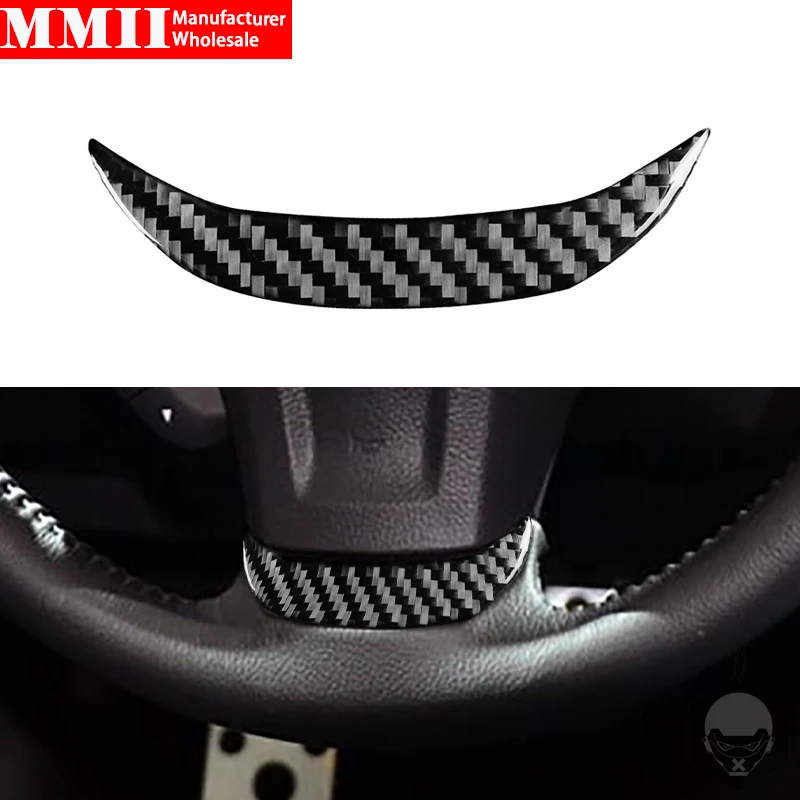 Steering Wheel Chin Button Cover Trim Carbon Fiber Sticker For Subaru Impreza XV Crosstrek 2012 2013 2014 Car Accessories
