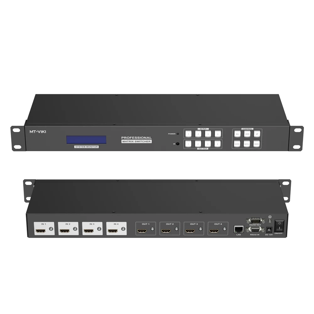 Фото MT-VIKI 4x4 Бесшовный матричный коммутатор HDMI с процессором видеостены 4K Видео-аудиопереключатель MT-HD44LH №2
