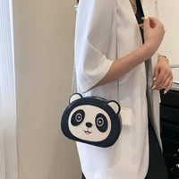 3d panda womens bag 2022 trend kawaii cartoon messenger bag designer anime crossbody shoulder bag chains pu leather clutch bag