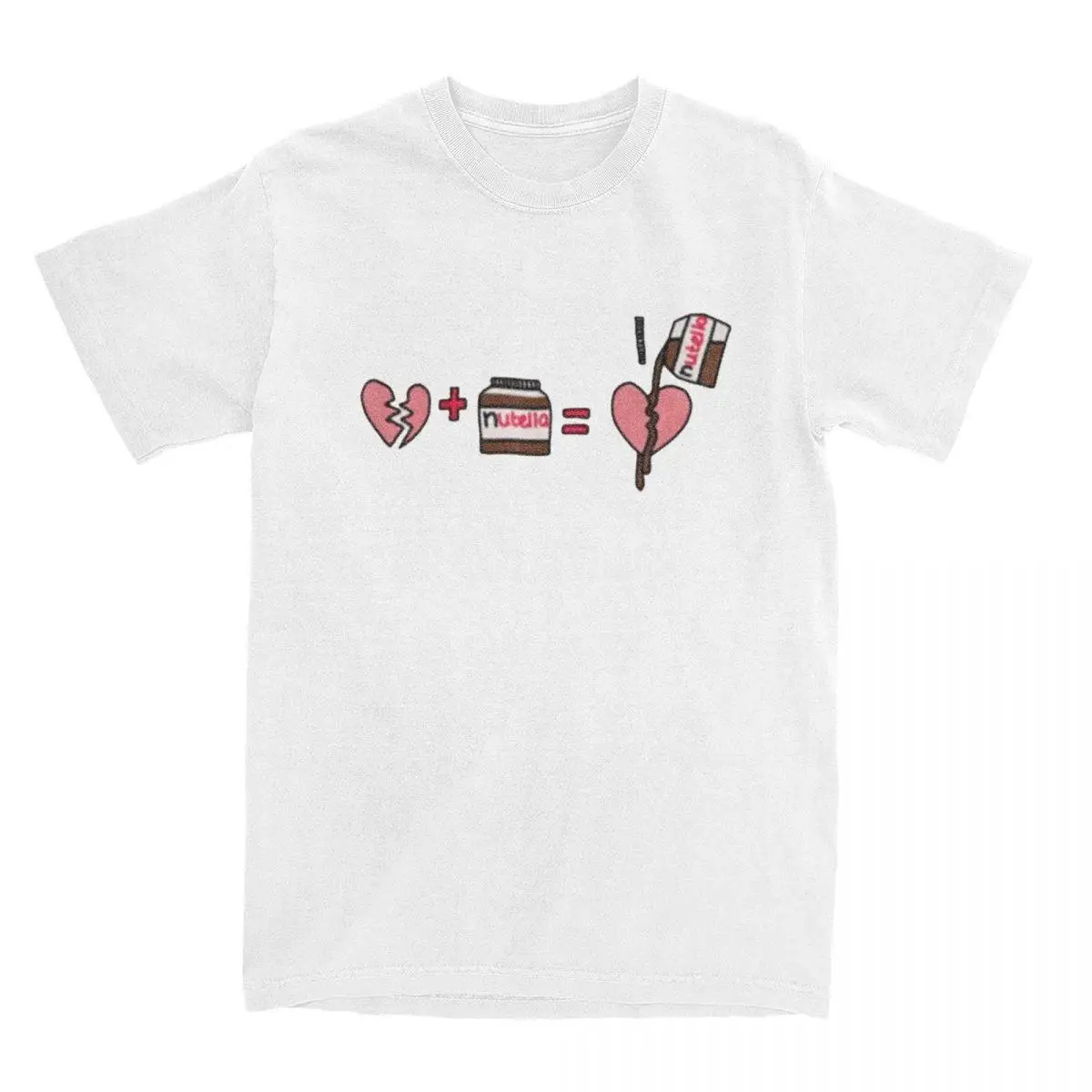 

Trending Sweet Love Nutella Men T Shirt Leisure Tee Shirt Short Sleeve Crewneck T-Shirt 100% Cotton Plus Size Tops