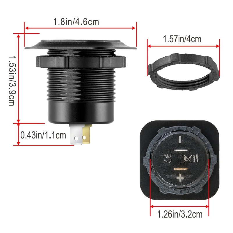 Автомобильное зарядное устройство USB C 12 В/24 В двойная USB-разъем PD3.0 и QC3.0