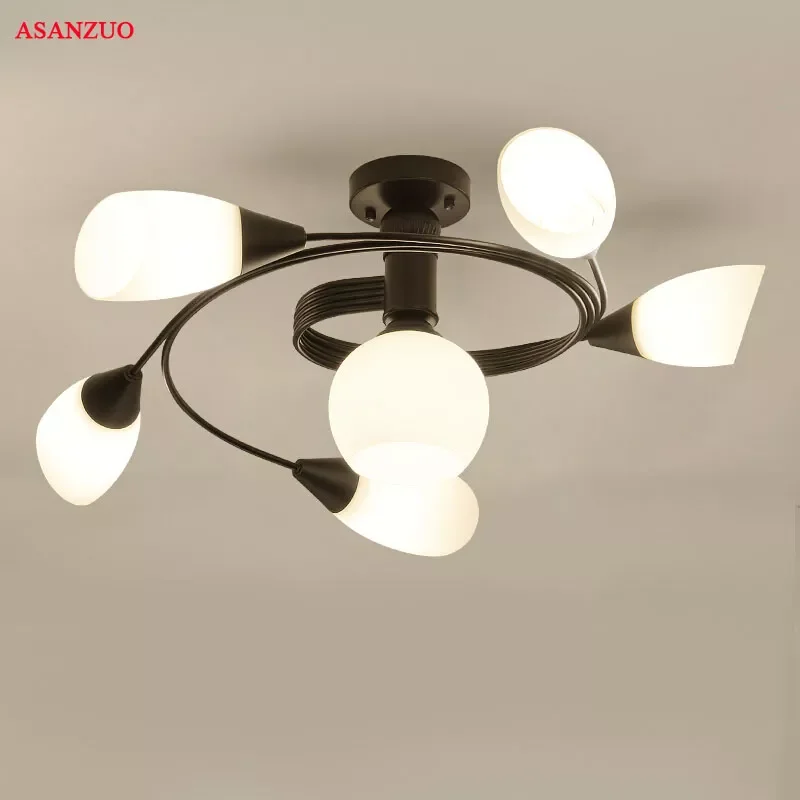 

NEW2023 Modern LED Chandelier Ceiling Lamp Iron Indoor Luminaria Light Fixture American Living Room Bedroom Ceiling Lights