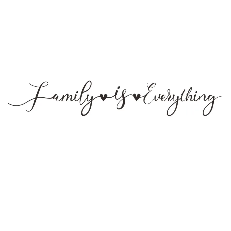 

Font Series Family Is Everything Creative Sticker Door Mirror Display Windows Bedroom Offices House Wardrobe Refrigerator Decor