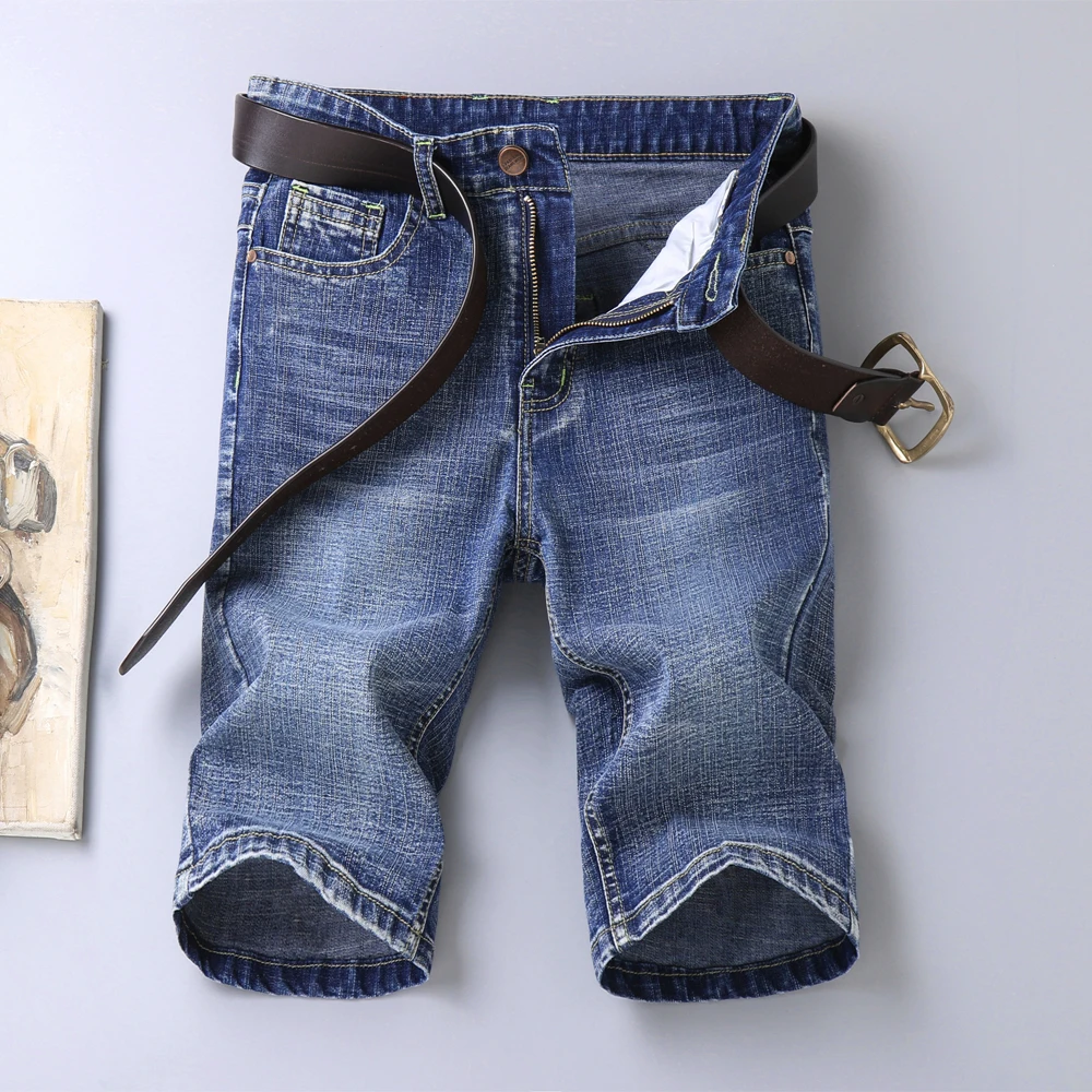 Thoshine Brand Summer Men Thin Jeans Knee Length Male Denim Shorts Fashion Short Jeans Lightweight