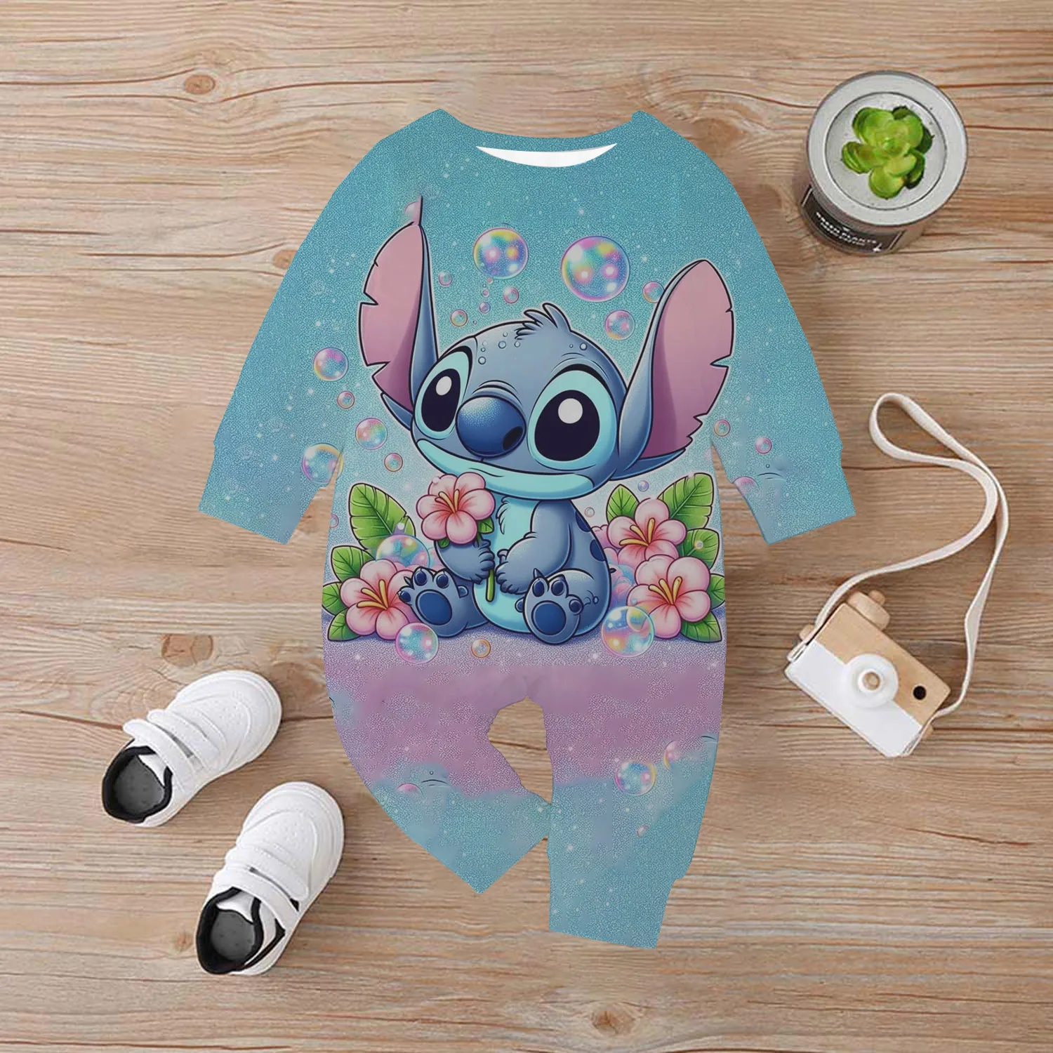 2024 весенне-осенний детский комбинезон для мальчиков и девочек Lilo & Stitch модный с