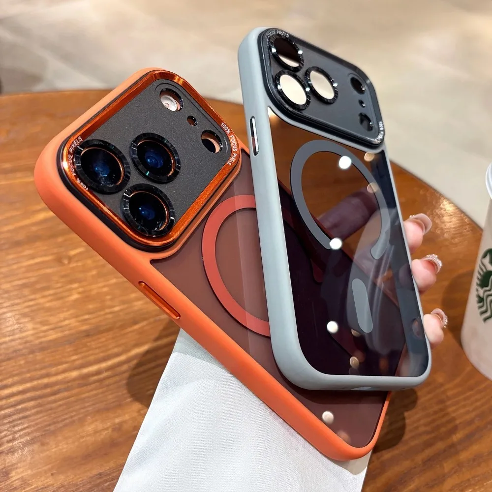 Роскошный прозрачный чехол для MagSafe для iPhone 17 Pro Max, 17 Air, 16, 15, 14, 13, 12, 11 Pro Max с защитой камеры и противоударным покрытием (art.: 3920db626b2bb) - 3920db626b2bb