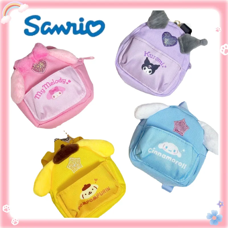 

Kawaii Sanrio's New Creative Kuromi Cinnamoroll MyMelody PomPomPurin Wrist Bag Backpack Pendant Headphone Storage Bag