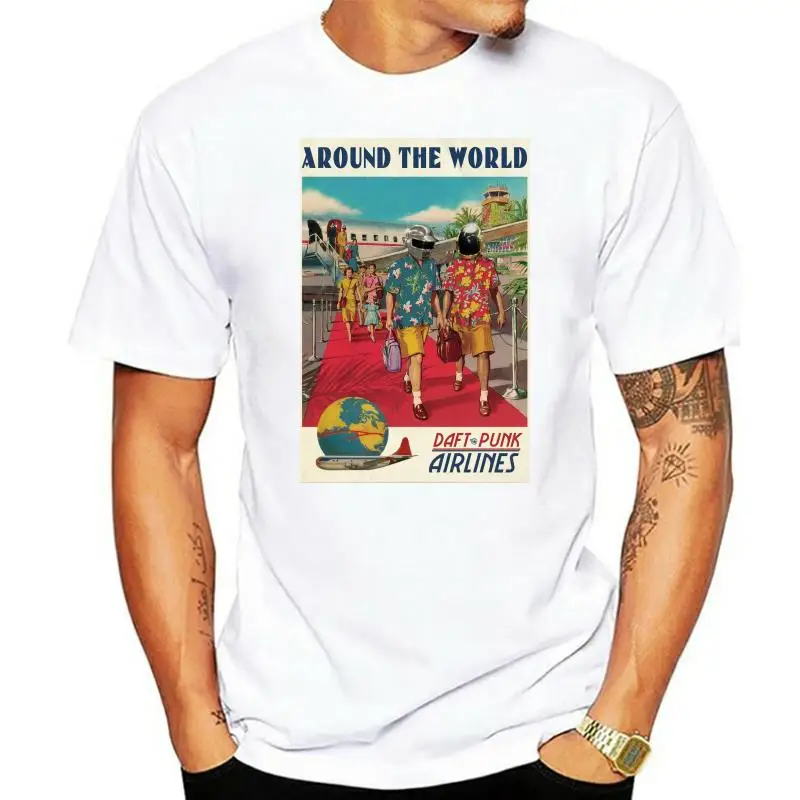 

Men tshirt Short sleeve Around the world Daft Punk T Shirt tee tops Women t-shirt