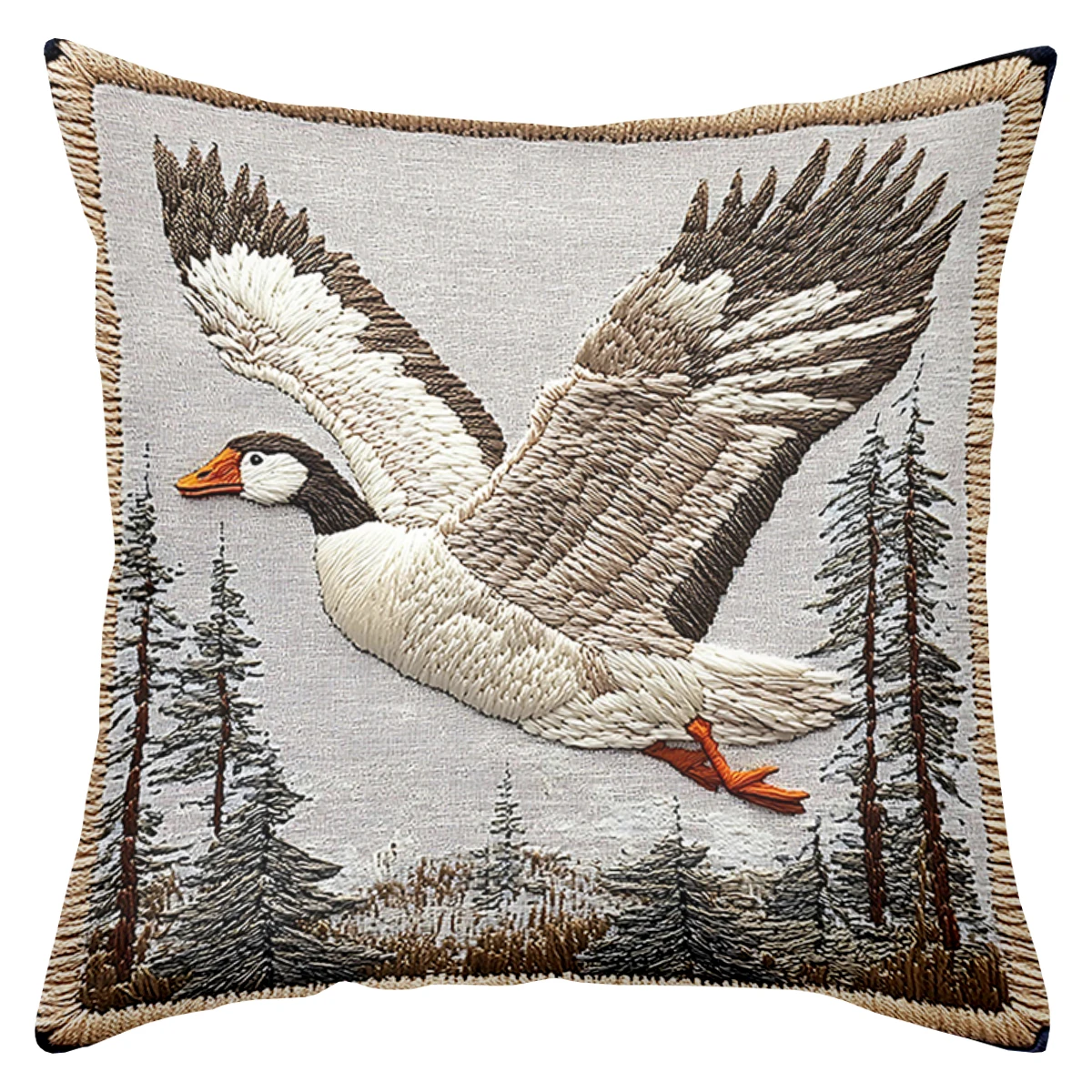 

Декоративная наволочка с принтом гусей