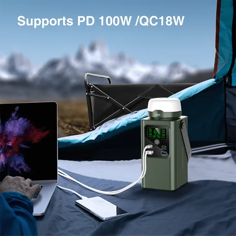 2024 Новый внешний аккумулятор 100 Вт 90 Вт 65 Вт PD Powerbank LiFePO4 со светодиодной подсветкой, фонарик, зарядное устройство для ноутбука, внешний аккумулятор