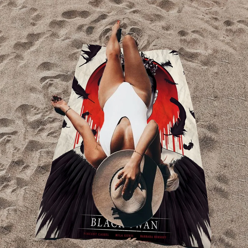 Movie B-Black S-Swan Classic Anime Microfiber Beach Towel Absorbent Quick Dry Soft Yoga Swimming Resort Mountain Climbing