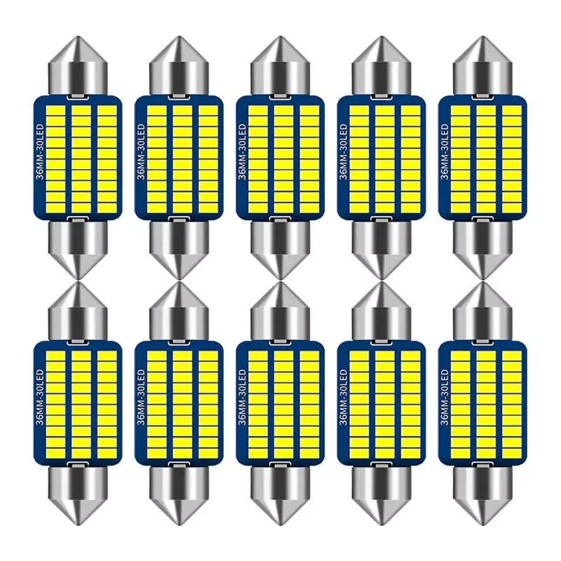 

NEW2023 10 PCS C10W C5W Festoon LED Bulb 31/36/39/41/42mm LED Light Canbus Error Free 12V Car Interior Dome Trunk License Plate