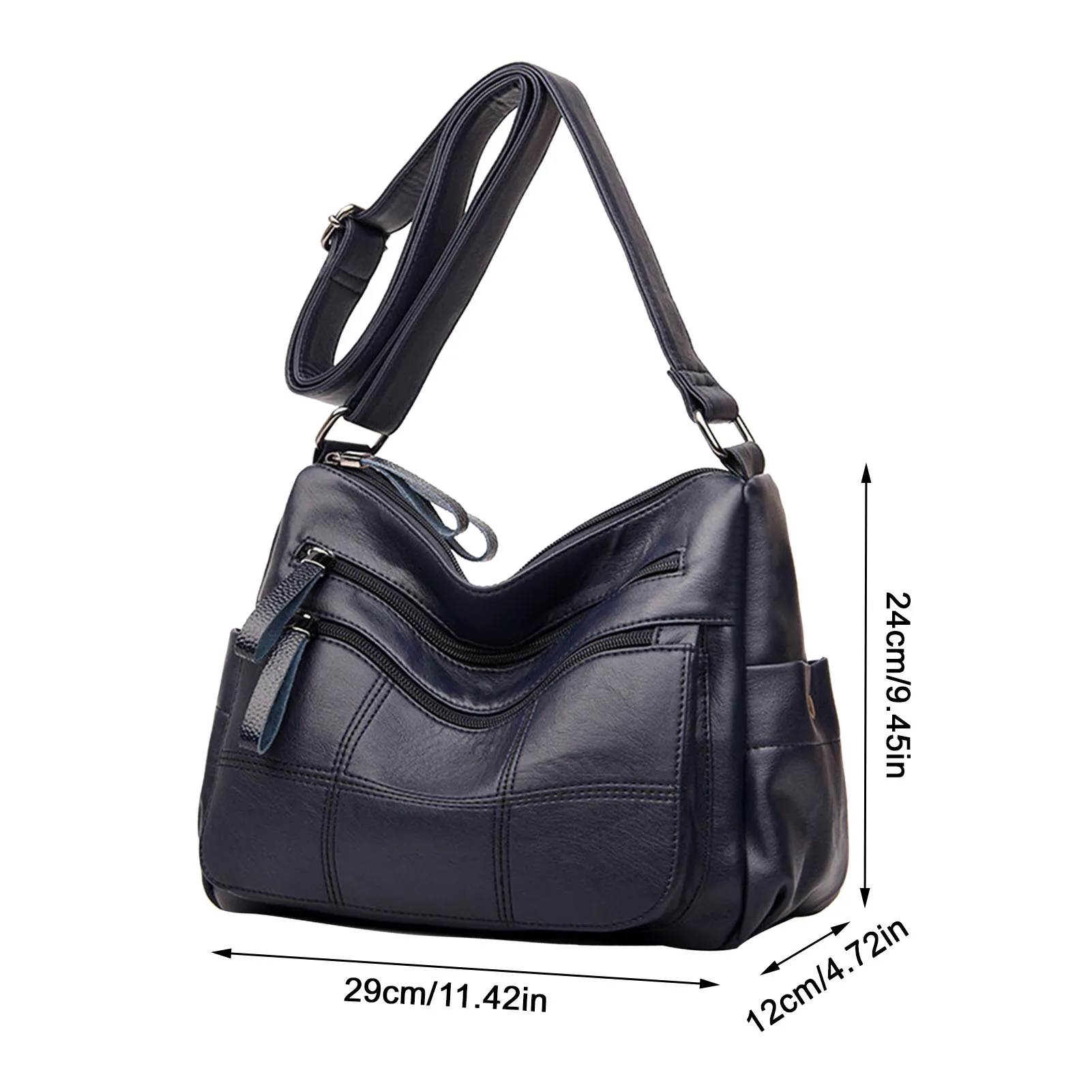 Purses and Handbags for Women Multi Pocket PU Leather Cross Body Bag Large Capacity Shoulder Bags Tote Purses