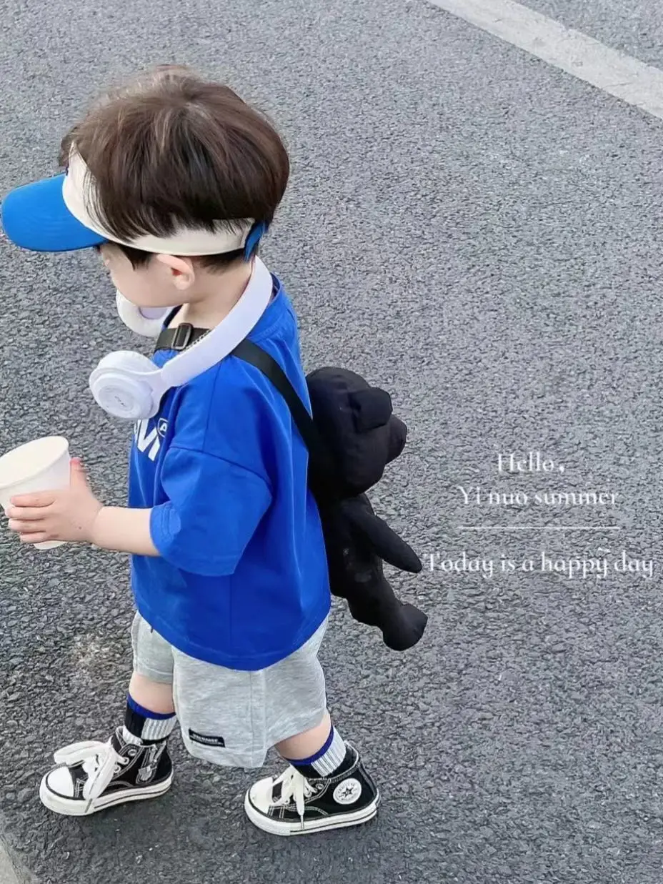 Boys' Summer Suit 2022 Children's Clothing Handsome Baby Short-Sleeved Two-Piece Suit Medium and Big Children Boys' Korean Style