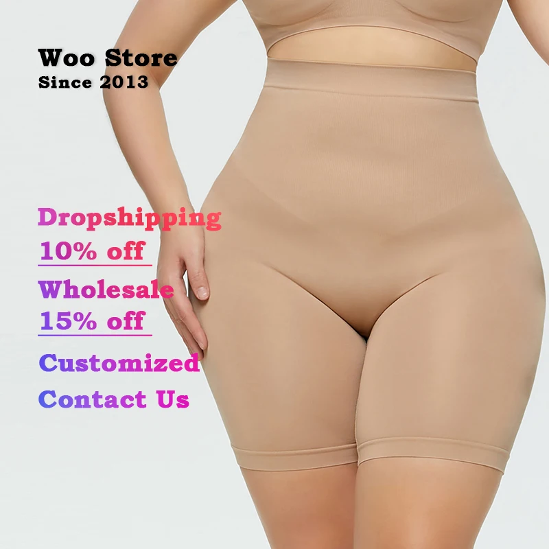 

Woo Store Every Day Women's Panties Boyshorts Shapers High-Waist Underwear Super Elasticity Seamless Underpants Plus Size