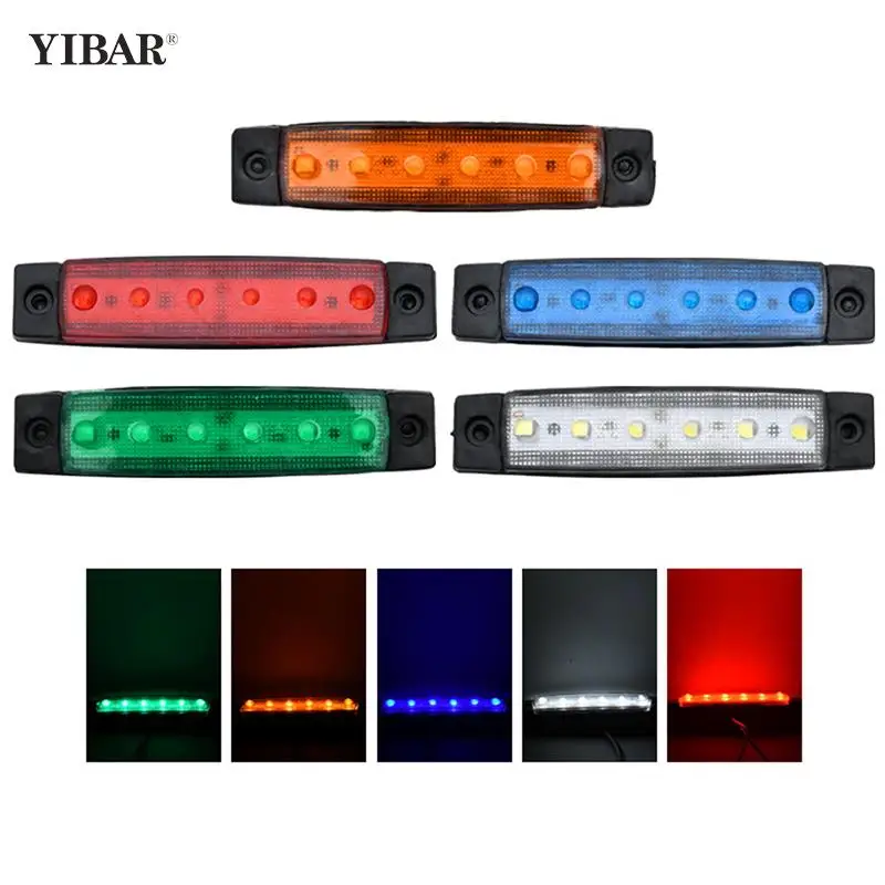 

1Pcs 6LED 12V/24V Warning Signal Lamp Truck Trailer Side Marker Indicators Clearance Light Car Brake Rear Highlight Tail Light