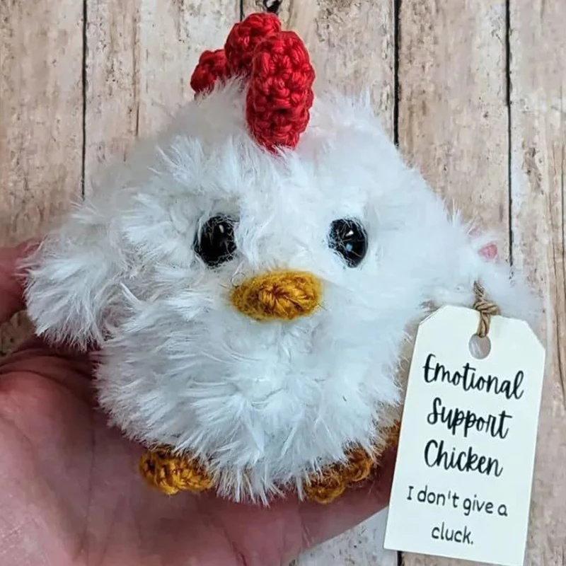 Эмоциональная поддержка вязаная крючком курица ручная работа позитивная