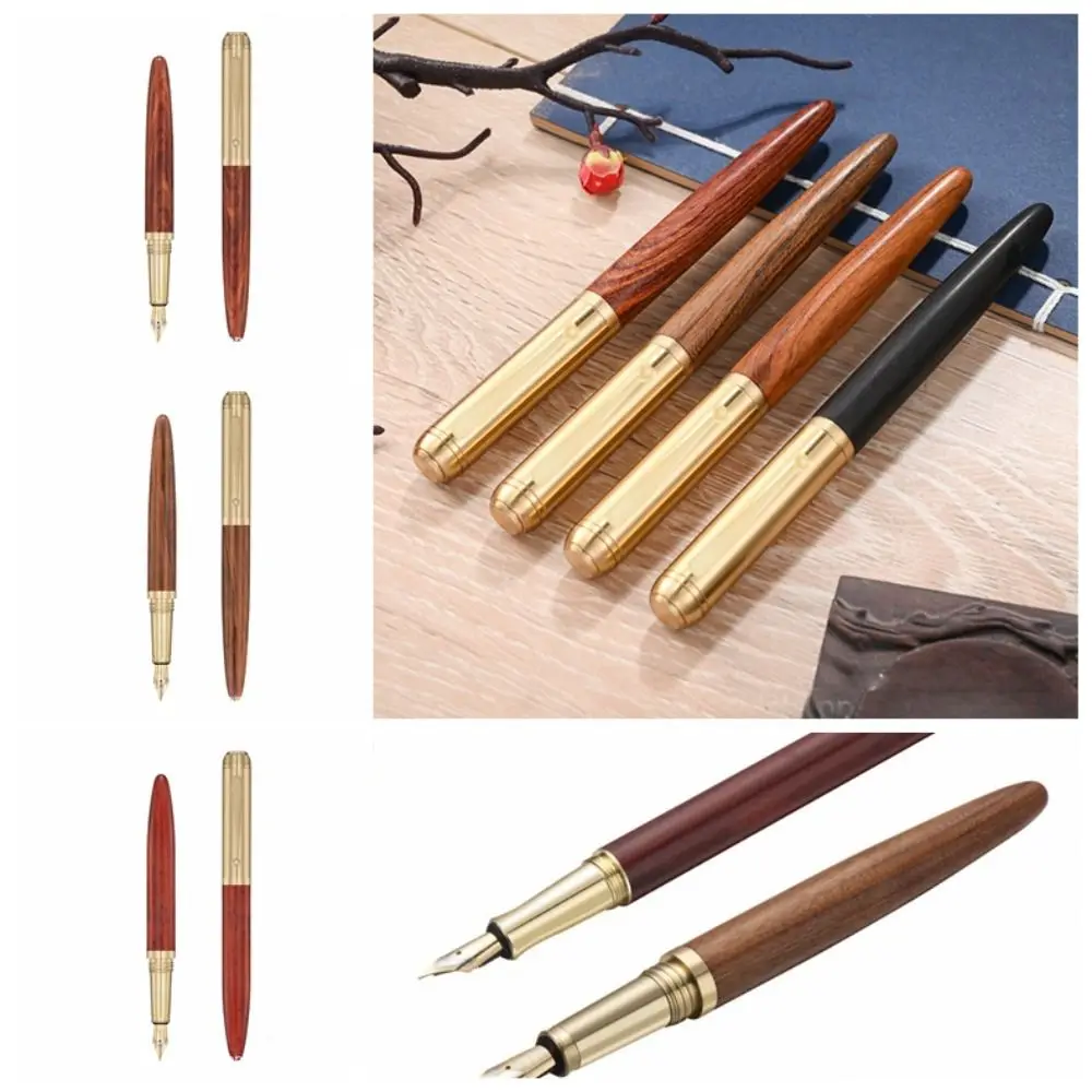

1pc Vintage Luxury Wooden Fountain Pen Smooth Writing Business Fountain Pen High-end Calligraphy Pen Office School Supplies