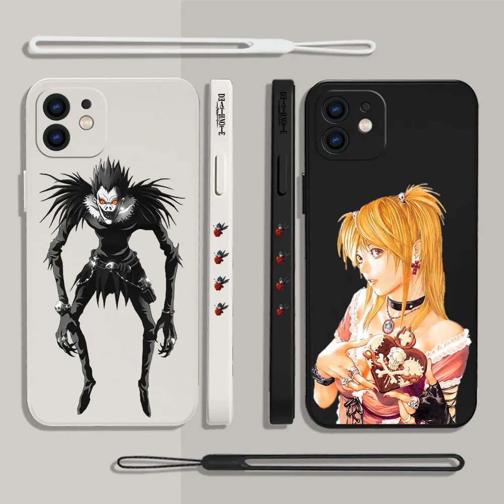 

Anime Death Note Phone Case For Samsung A53 A50 A12 A52 A52S A51 A72 A71 A73 A81 A91 A32 A22 A20 A30 A21S 4G 5G with Hand Strap