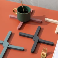 heat resistant pad folding non slip pot mat cross holder table placemat dish plate cross holder coaster kitchen table trivet