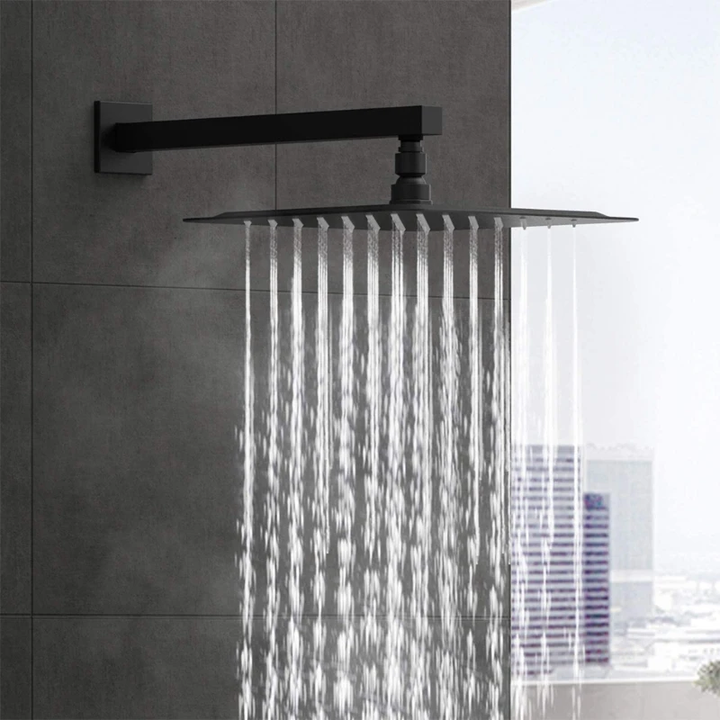 

16" Shower Extension Arm with Thick Thread Wall Mounted Copper Shower Head Extension Universal Showering Component B03E