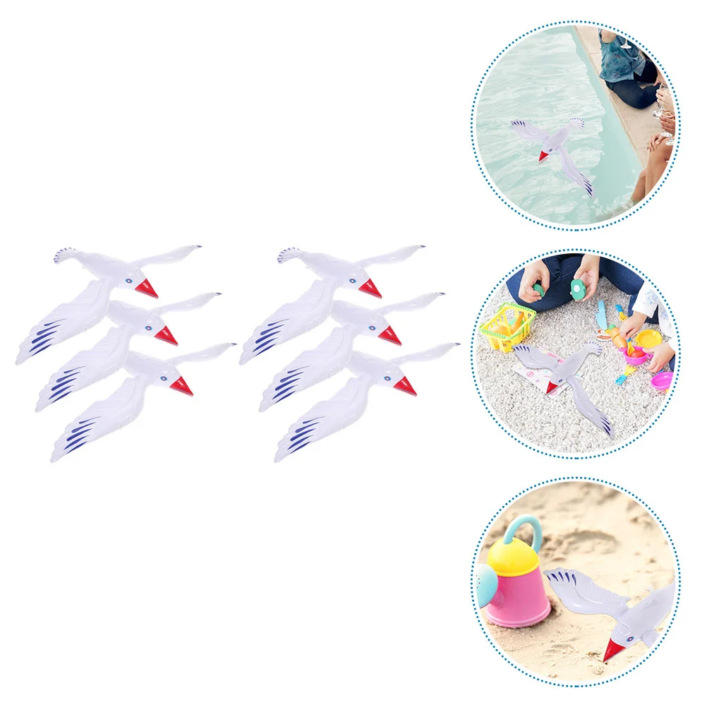 

6 Pcs Bath Toy Beach Decor Take Kids Inflatable Seagull Large Birthday Party Decoration Favors Child