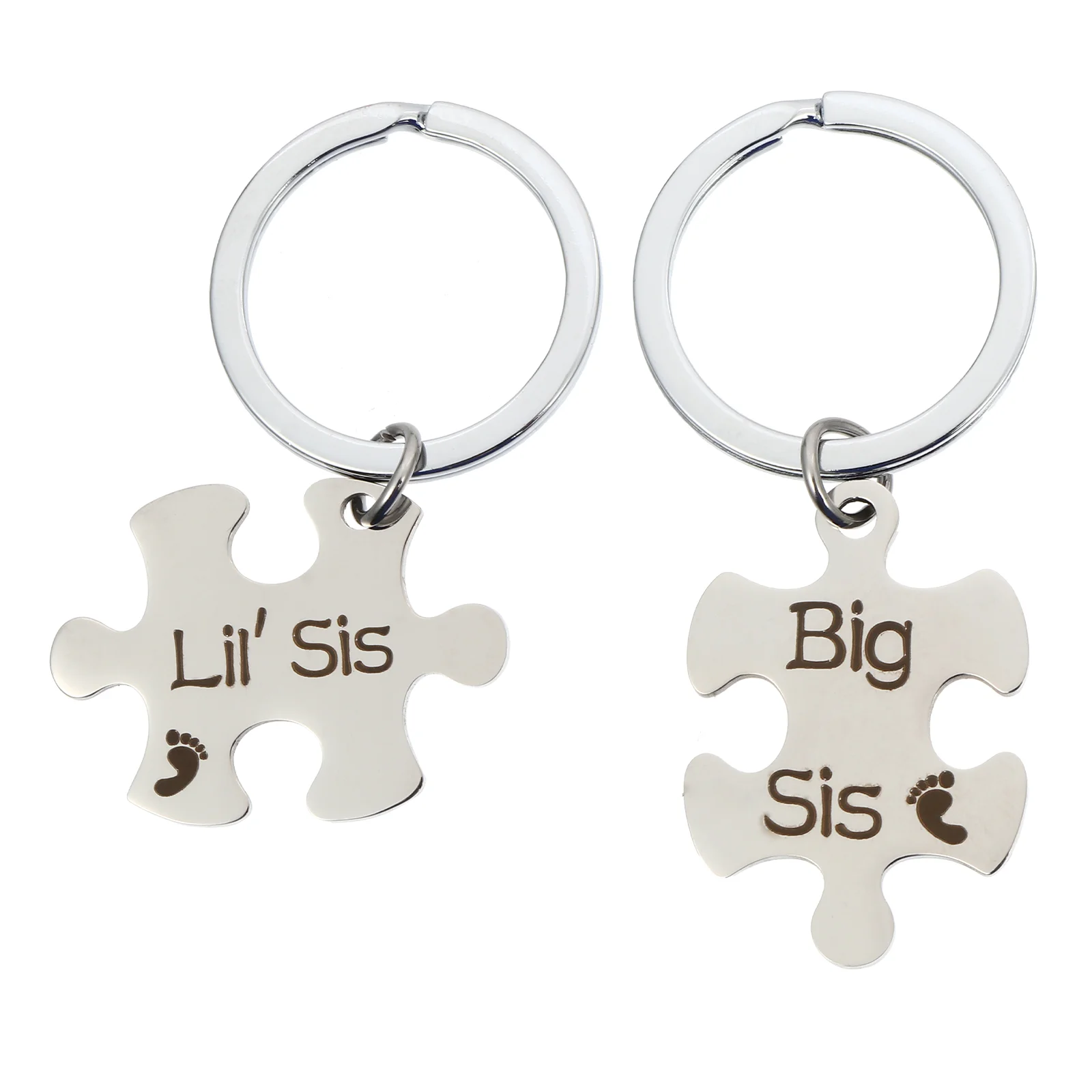 

2pcs Stainless Fashion Durable Unique Novel Puzzle Keychains Keychains Key Rings for Men Couples Gift Valentine's Day Women