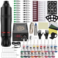 emalla professional tattoo kit rotary pen machine mast set permanent makeup cartridge needle body art tattoo accessories supply