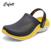 the latest mens croxs hole shoes summer breathable trend outside wear beach sandals non slip feces sandals mens outdoor sports