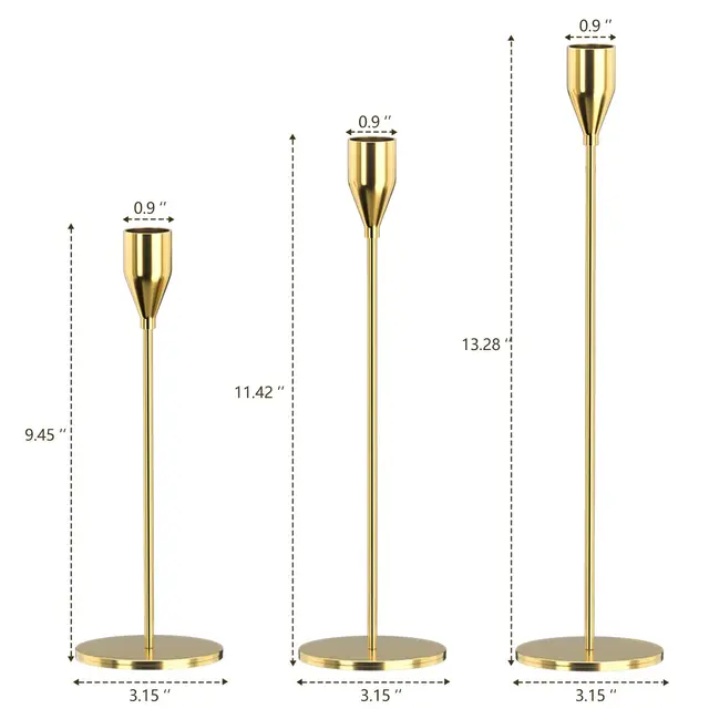 3Pcs/Set Chinese Style Metal Candle Holders Simple Golden Wedding Decoration Bar Party Living Room Decor Home Decor Candlestick 5