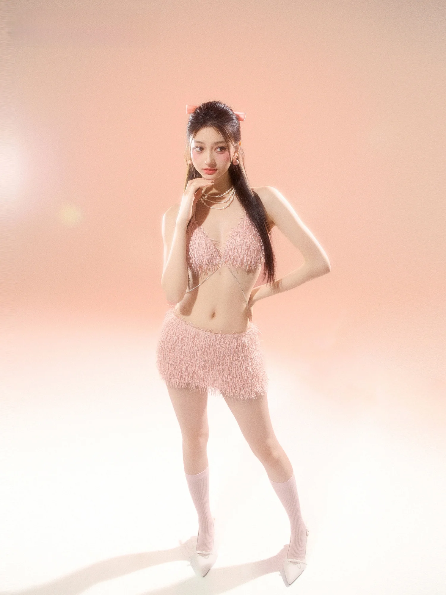 Weswim купальник-бикини женский с маленькой грудью новинка лета 2024 ретро кисточками