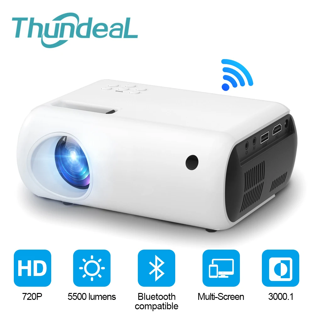 Thundeal TD50 Mini Projector HD 1080P Cartoon Kids Gift LED Wifi Projector for phones Portable Proyector 3D Home Theater Movie