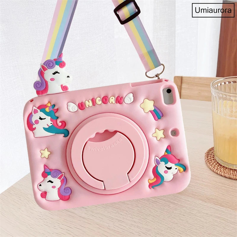 Детский силиконовый чехол-подставка для iPad Air 6 Mini 2 3 4 5 9 7 7th 8th 10 10th Gen Pro 11 inch M4 2024