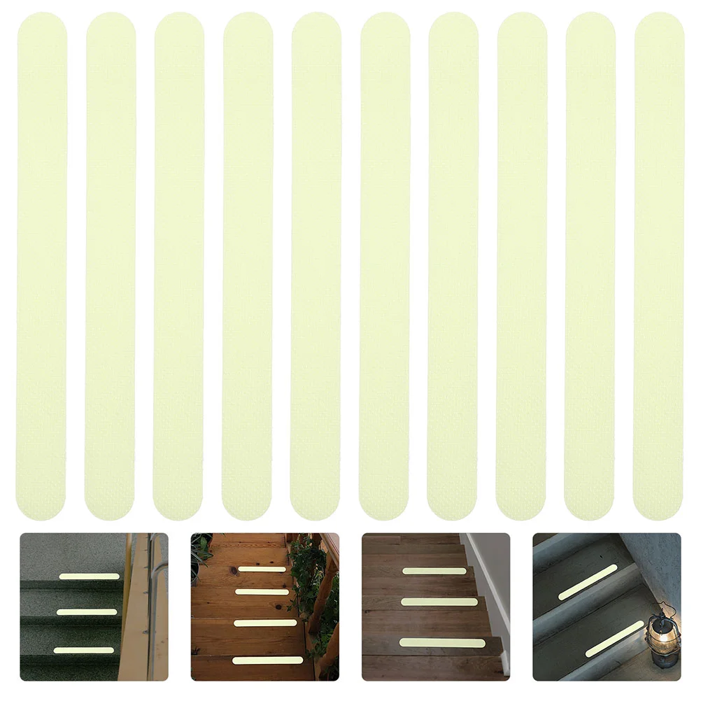 

48Pcs Anti-slip Stairs Tapes Glow in The Dark Tapes for Stairs Reflective Anti-slip Stripes Luminous Strips